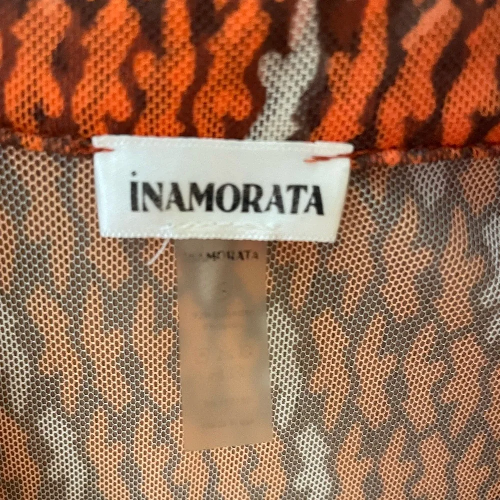 Inamorata Wilcox Mesh Button up Rust color - Picture 5 of 5